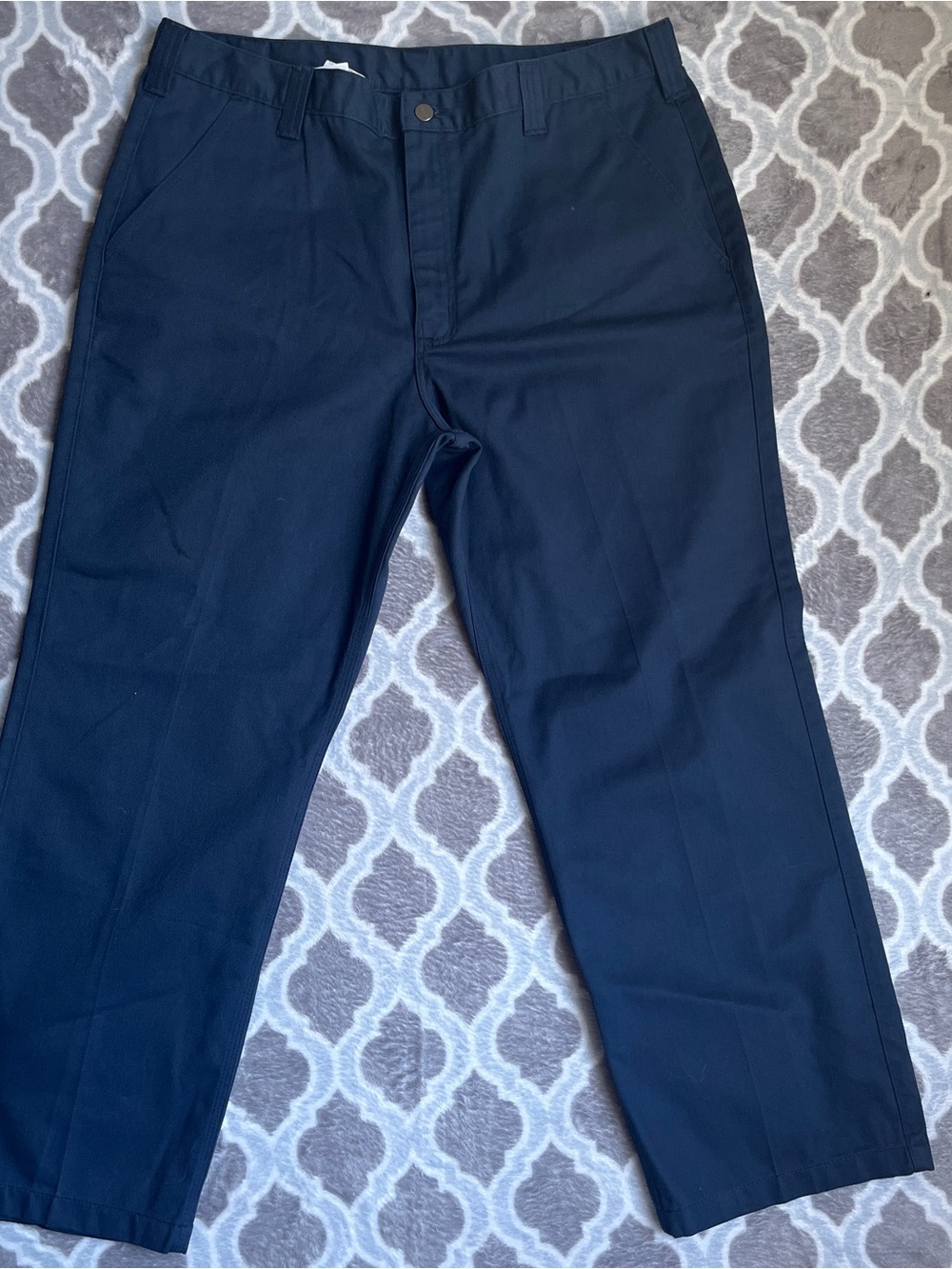 Carhartt Men's Size 40x30 Blended Twill Pants Navy Straight-Leg Work Canvas Duck